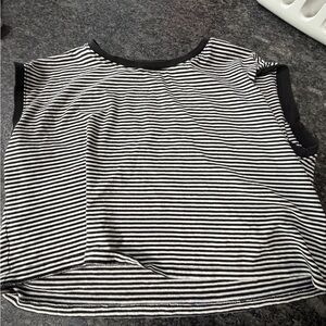 Madewell Black and White Striped Short Sleeve Top